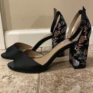 Steve Madden Embroidered Block Heels
